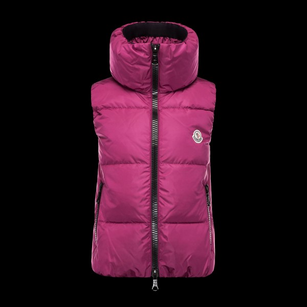 Moncler Breve Fashion Rosa collo alto Donna Gilet